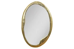 Ovaler Wandspiegel ABSTRACT 70cm gold Metall handmade