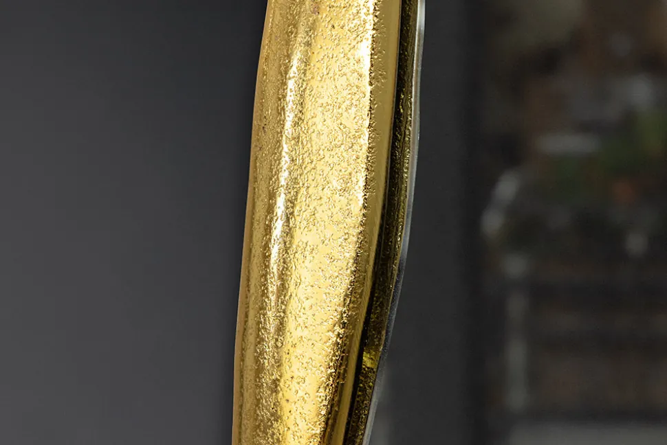 Ovaler Wandspiegel ABSTRACT 70cm gold Metall handmade