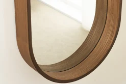 Ovaler Wandspiegel PORTRAIT 165cm braun in Walnussholz-Design