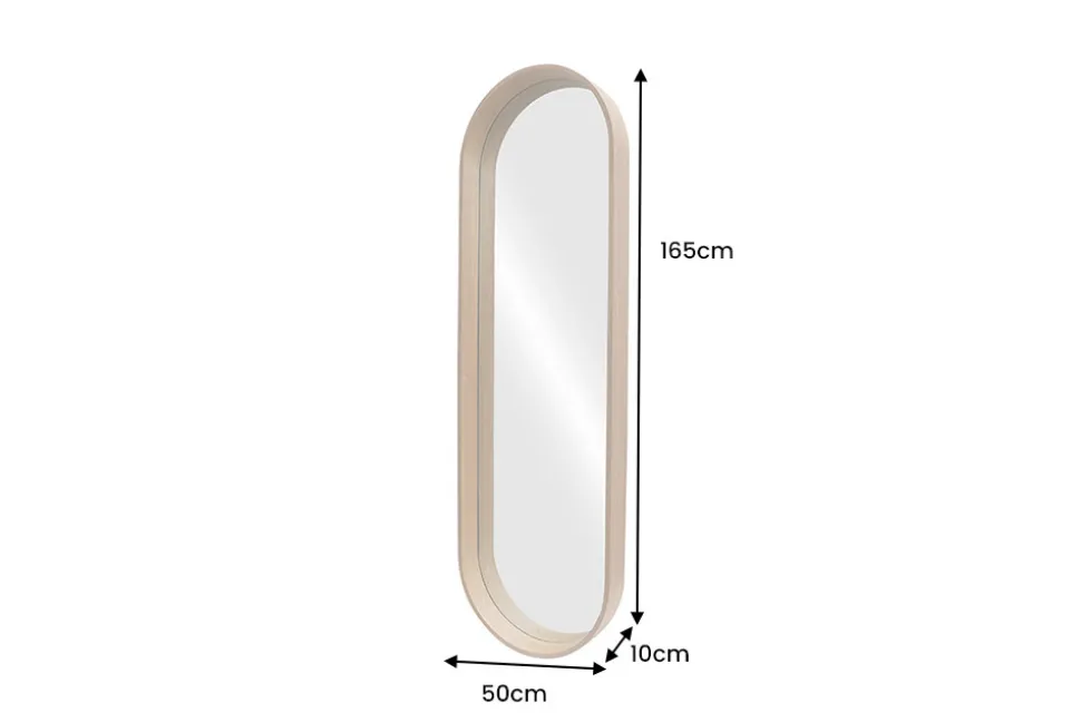 Ovaler Wandspiegel PORTRAIT 165cm braun in Walnussholz-Design