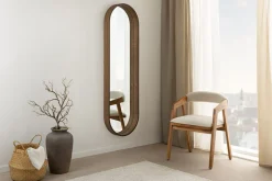 Ovaler Wandspiegel PORTRAIT 165cm braun in Walnussholz-Design
