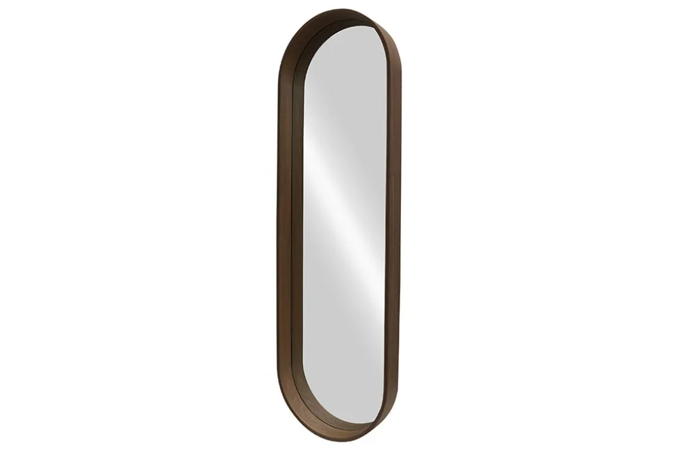 Ovaler Wandspiegel PORTRAIT 165cm braun in Walnussholz-Design