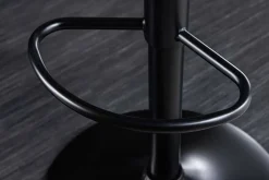 Retro Barhocker MANHATTAN grau Strukturstoff Eschenholz drehbar höhenverstellbar