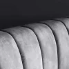 Retro Bett AMSTERDAM 180x200cm grau Samt schwarz Metall Polsterbett