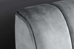 Retro Bett AMSTERDAM 160x200cm grau Samt schwarz Metall Polsterbett
