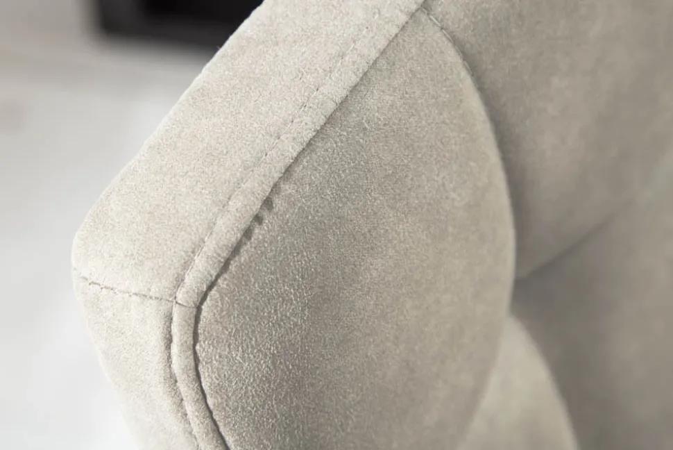 Retro Design Stuhl MODENA stone grau mit Ziersteppung