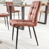 Retro Design Stuhl MODENA vintage braun mit Ziersteppung