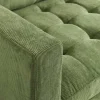 Retro Ecksofa STOCKHOLM 220cm grün Cordstoff Federkern 3-Sitzer
