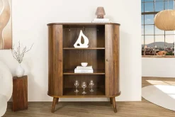 Retro Highboard VALHALLA WOOD 120cm smoke Eichenholz Schiebetüren
