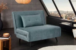 Retro Schlafsessel SMART MULTIFUNCTION 100cm petrol Vogue Velours Samt Bettfunktion