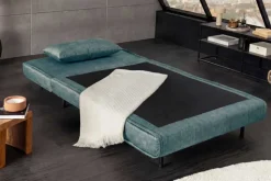 Retro Schlafsessel SMART MULTIFUNCTION 100cm petrol Vogue Velours Samt Bettfunktion