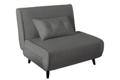 Retro Schlafsessel SMART MULTIFUNCTION 100cm grau Cord Bettfunktion inkl. Kissen