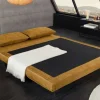 Retro Schlafsessel SMART MULTIFUNCTION 140cm senfgelb Vogue Velours Samt Bettfunktion