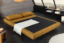Retro Schlafsessel SMART MULTIFUNCTION 140cm senfgelb Vogue Velours Samt Bettfunktion