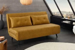 Retro Schlafsessel SMART MULTIFUNCTION 140cm senfgelb Vogue Velours Samt Bettfunktion