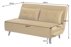 Retro Schlafsessel SMART MULTIFUNCTION 140cm senfgelb Vogue Velours Samt Bettfunktion