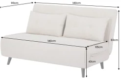 Retro Schlafsessel SMART MULTIFUNCTION 140cm grau Cord Bettfunktion inkl. Kissen