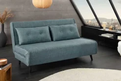 Retro Schlafsessel SMART MULTIFUNCTION 140cm petrol Vogue Velours Samt Bettfunktion