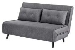 Retro Schlafsessel SMART MULTIFUNCTION 140cm grau Vogue Velours Samt Bettfunktion