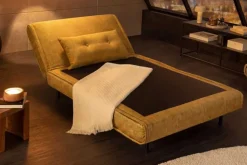 Retro Schlafsessel SMART MULTIFUNCTION 100cm senfgelb Vogue Velours Samt Bettfunktion