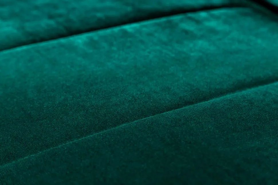 Retro Schlafsofa DIVANI 220cm smaragdgrün Samt goldene Metallfüße 3-Sitzer mit Bettfunktion