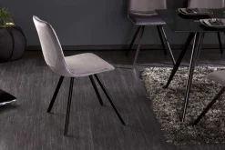 Retro Stuhl AMSTERDAM CHAIR dunkelgrau Samt Designklassiker