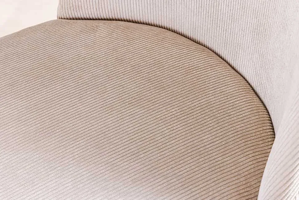 Retro Stuhl MIA CASA beige Cord champagner gold brushed Metall