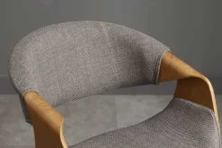 Retro Stuhl ORGANIC natur Eschenholz grau Strukturstoff