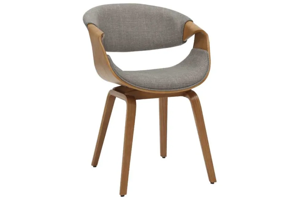 Retro Stuhl ORGANIC natur Eschenholz grau Strukturstoff