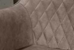 Retro Stuhl PALERMO taupe mit Armlehne und Ziersteppung