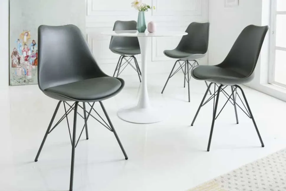 Retro Stuhl SCANDINAVIA MEISTERSTÜCK grau