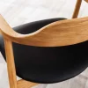 Retro Stuhl VALHALLA WOOD matt-braun Eiche Massivholz mit Armlehne