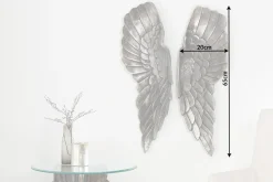 Riesige Wanddekoration FALLEN ANGEL 65cm Engelsflügel im asymmetrischen Design