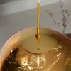 Runde Hängelampe LIQUID DIAMOND 35cm gold Glas Stahl Kugelleuchte
