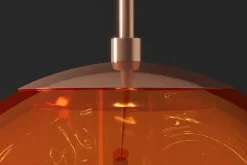 Runde Hängelampe LIQUID DIAMOND 20cm kupfer Glas Stahl Kugelleuchte