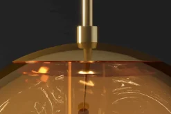 Runde Hängelampe LIQUID DIAMOND 20cm gold Glas Stahl Kugelleuchte