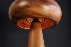 Runde Tischlampe ALVA 40cm natur Akazienholz Eisen Tischleuchte