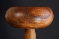 Runde Tischlampe ALVA 40cm natur Akazienholz Eisen Tischleuchte