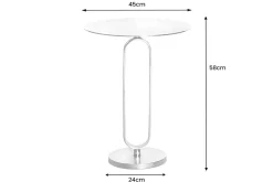 Runder Beistelltisch ELEGANCE 60cm silber Metall Aluminium handmade