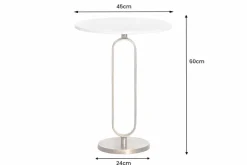 Runder Beistelltisch ELEGANCE 60cm weiß gold antik Marmor Metall Aluminium handmade