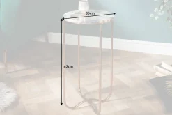 Runder Beistelltisch NOBLE I 35cm Edelstein Achat klappbar goldenes Metallgestell