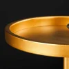 Runder Beistelltisch TRAYFUL 60cm gold Eisen schwarzer Marmorfuß handmade