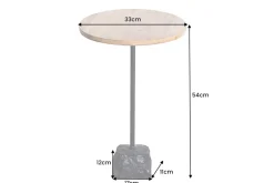 Runder Beistelltisch TRAYFUL 55cm natur Mangoholz Massivholz Marmorfuß Metall schwarz