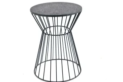 Runder Beistelltisch VARIATION 45cm schwarz Metallgestell Eisen handmade