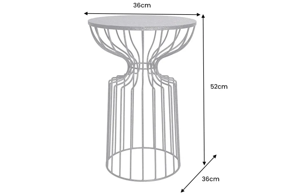 Runder Beistelltisch VARIATION 55cm schwarz Eisen Metallgestell handmade