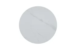 Runder Couchtisch ENSO 80cm weiß Marmor Keramik Eichenholz