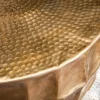 Runder Couchtisch ORGANIC ORIENT 70cm gold Metall Hammerschlag 3D-Design handmade
