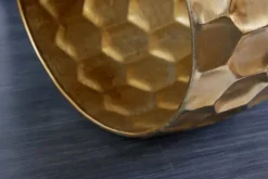 Runder Couchtisch ORGANIC ORIENT 70cm gold Metall Hammerschlag handmade Waben Design