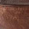 Runder Couchtisch ORIENT II 60cm kupfer geflammt Metall Hammerschlag Design handmade