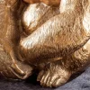 Runder Couchtisch WILDLIFE KONG 60cm gold Metall Glas Affenfigur Gorilla Skulptur handmade